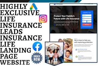 generate life insurance lead iul insurance landing page health insurance website