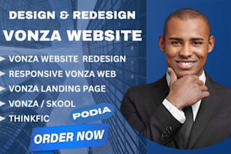 create responsive online course website vonza website wix redesign vonza kajabi