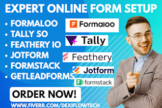 do online form via formaloo tally so feathery io jotform formstack getleadforms