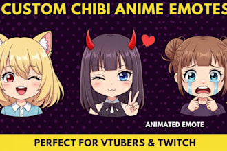 draw cute chibi emotes for vtubers twitch and discord streamers