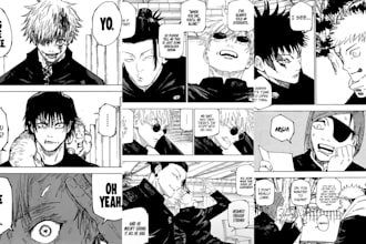draw a professional comic or manga page webtoon anime illustration for you