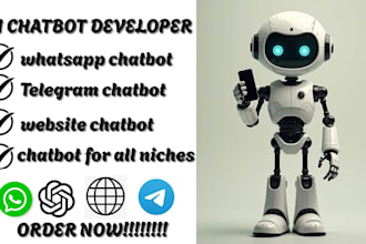 build website ai chatbot, integrate ai chatbot with whatsapp telegram ai chatbot