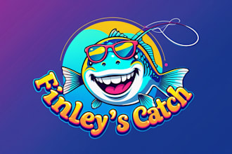 do modern summer fising logo design with unlimited revision