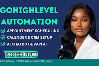 set up gohighlevel appointment scheduling, calendar, crm automation, ai chatbot