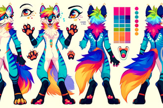 draw furry fursona reference sheet furry anthro nsfw oc ref sheet for fursuit