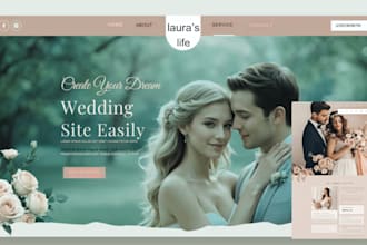 design a stunning wedding website with rsvp and photography website
