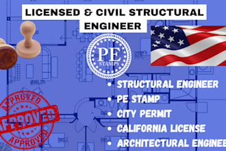 review stamp as licensed civil and structural engineer in california and georgia