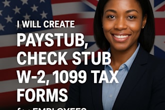 create paystubs, w2, and 1099 tax forms for employees and contractors