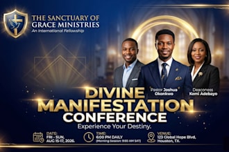 design modern church flyer, gospel event poster or flyer