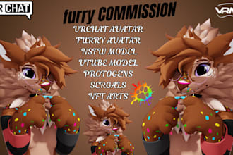 create custom vrchat avatar, nsfw, furry, vtube avatar vseeface