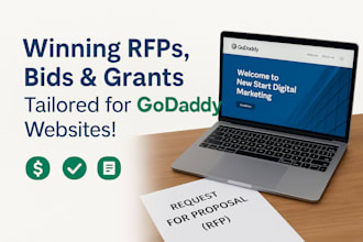 write your rfp, bid proposal, or grant application for your godaddy website