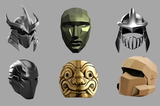 sculpt 3d mask, helmet, cosplay helmet, armor, weapon props for 3d printing