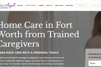 home care website healthcare medical elderly care assisted living website