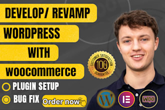 develop or revamp wordpress website with woocommerce, plugin setup and bug fixes