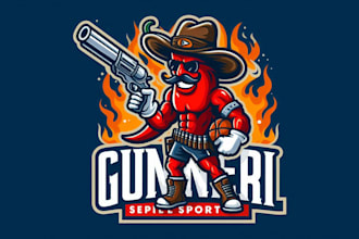 design chili gunner sport new mascot logo just your company