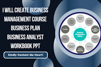 create business management course business plan business analyst workbook PPT