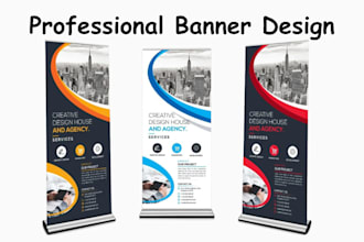 design roll up, pull up or pop up banner, retractable banner
