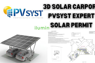 design solar carport systems with 3d layouts, permit sets, and pvsyst analysis