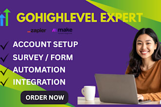 gohighlevel workflow automation landing page integration make zapier surveyform