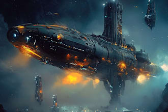 draw spaceship concept art or design a starship or scifi vehicle