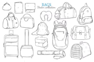 create bag design, backpack, handbag and bag tech pack