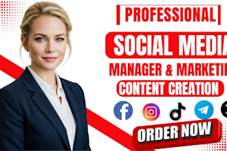 be your social media manager content creator for instagram tik tok and linkedin