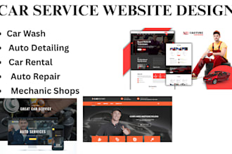 design car wash website, car detailing, rental, auto repair, mechanical website