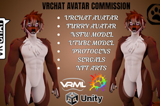 do custom vrchat avatar, furry avatar, 3d vtuber,vseeface,nsfw