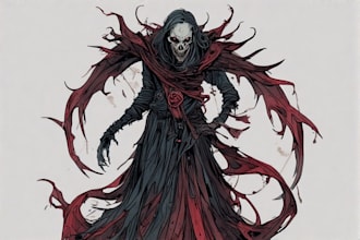 draw scary fantasy horror character