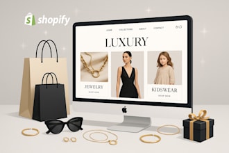 do luxury clothing shopify website design, fashion or jewelry dropshipping store