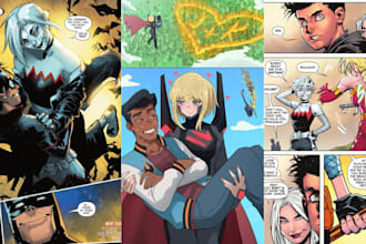 draw manga or comic page webtoon, anime, illustration, superhero novel for you