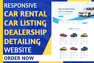 build responsive car rental website car dealership car detailing booking website