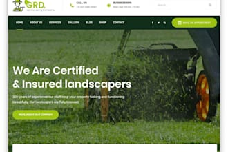 design landscaping, lawn care, junk removal, cleaning, pressure washing website