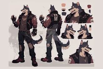 design personal furry ref sheet furry art character sheet fursona anthro nsfw oc