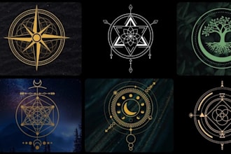 make custom sacred geometry, mystical, yoga, holistic, spiritual logo design