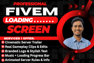 design a custom fivem loading screen using pro video editing