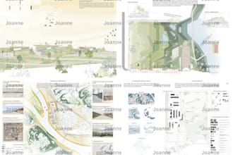 design architectural presentation board and portfolio