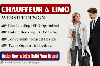 design chauffeur, limo, private driver or transportation website