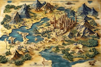 fantasy map festival map illustration tourist map