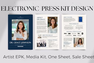 design media kit, artist epk, music press kit, one sheet, sale sheet, flyers