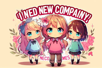 design cute anime chibi mascot logo to make your brand adorable
