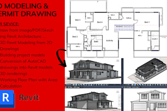 create a detailed 3d revit architecture model from your 2d plan