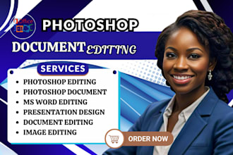 retouch, edit, create and format photoshop image and microsoft document