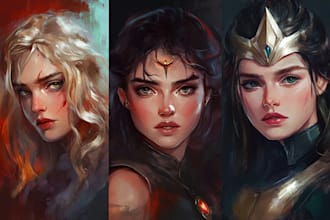 draw a fantasy character portrait for you