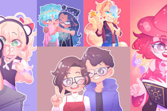 do cute halfbody art for you