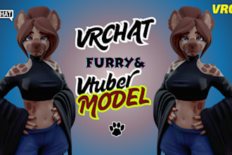 edit and create furry vrchat avatar, fursona vtuber model, nsfw 3d model
