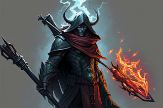 draw fantasy or sci fi concept art character design