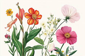 draw botanical illustration art for you