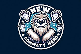 give creative yeti footprints mascot logo design with new concepts