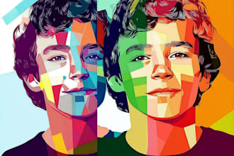 make amazing wpap pop art portrait for you photos